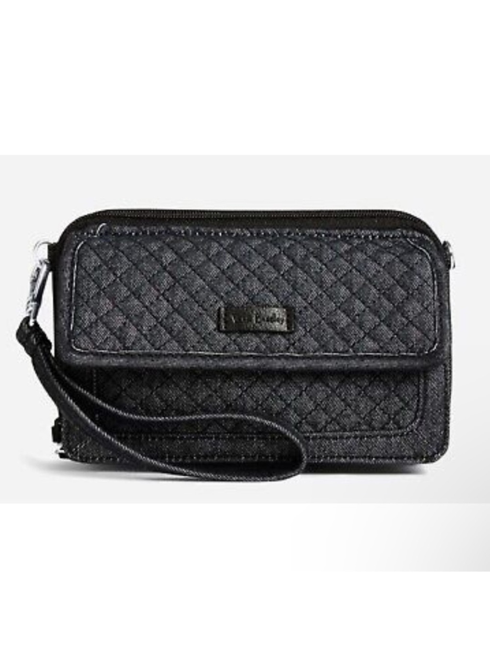 Vera Bradley Iconic RFID All in One Wristlet in Dark Gray Denim - EUC